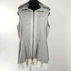 4 Love and Liberty Hoodie Gray Full Zip Sleeveless